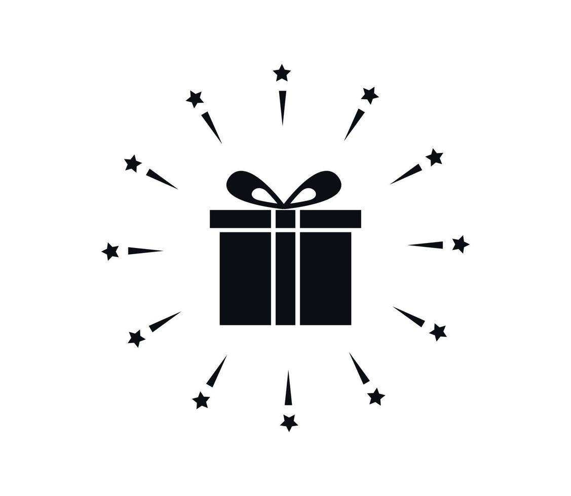 Geschenk-Icon-Vektor-Logo-Design-Vorlage vektor