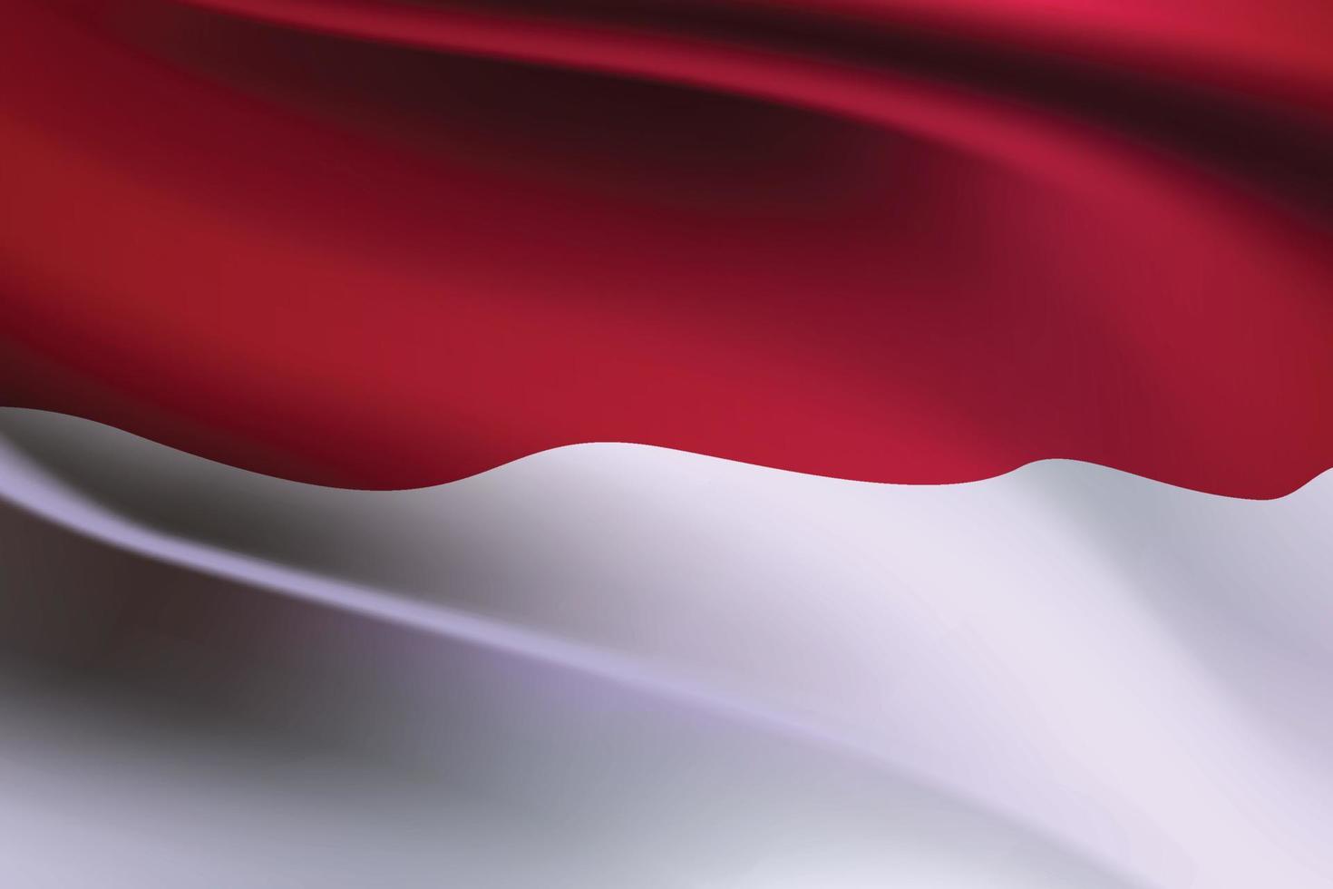realistisk indonesien flagga röd vit bakgrund vektor
