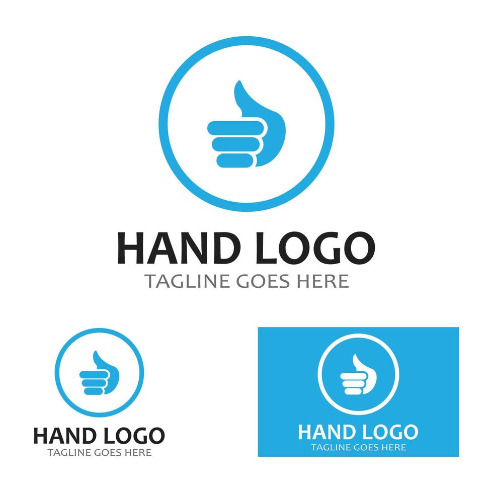 hand logotyp ikon vektor formgivningsmall illustration