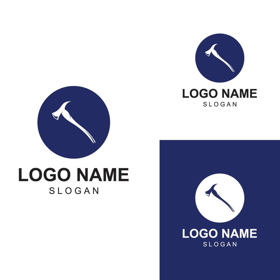 yxa logotyp eller yxa logotyp med begrepp design vektor illustration mall.