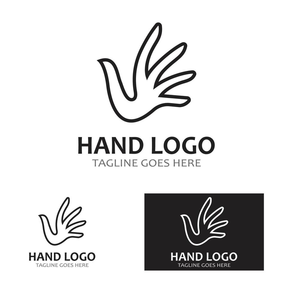 Hand-Logo-Symbol-Vektor-Design-Vorlage-Illustration vektor