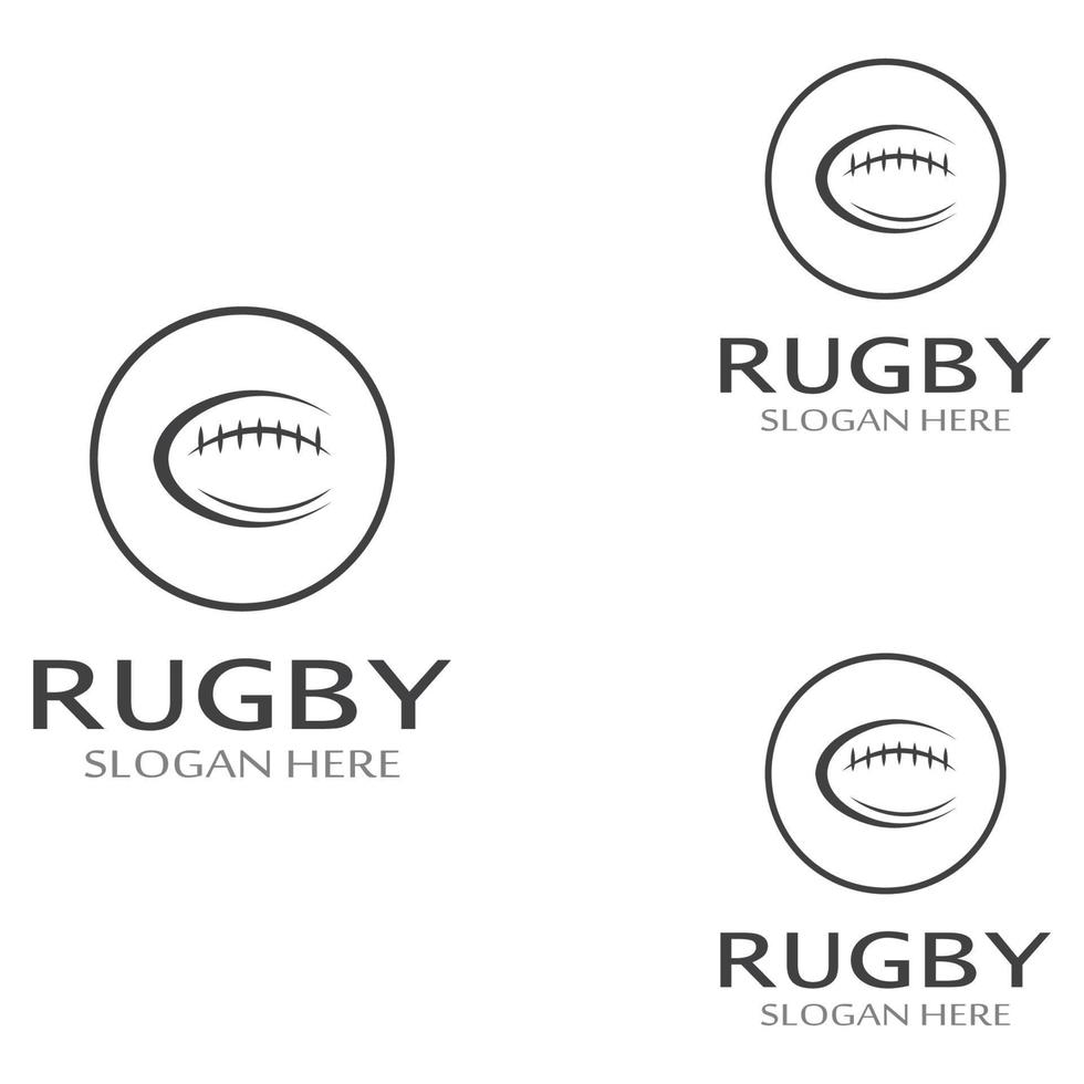 rugbyboll amerikansk fotboll ikon vektor logotyp mall