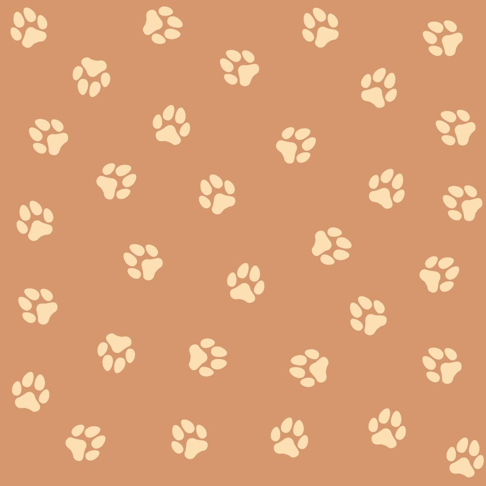 Muster in Braun mit Hundetatzen. der druck ist geeignet für kleidung, kinderkleidung, bettwäsche, symbole, aufkleber. vektor