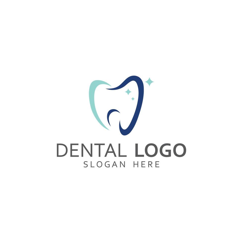 dental logotyp, logotyp för dental hälsa, och logotyp för dental vård. använder sig av en mall illustration vektor design begrepp