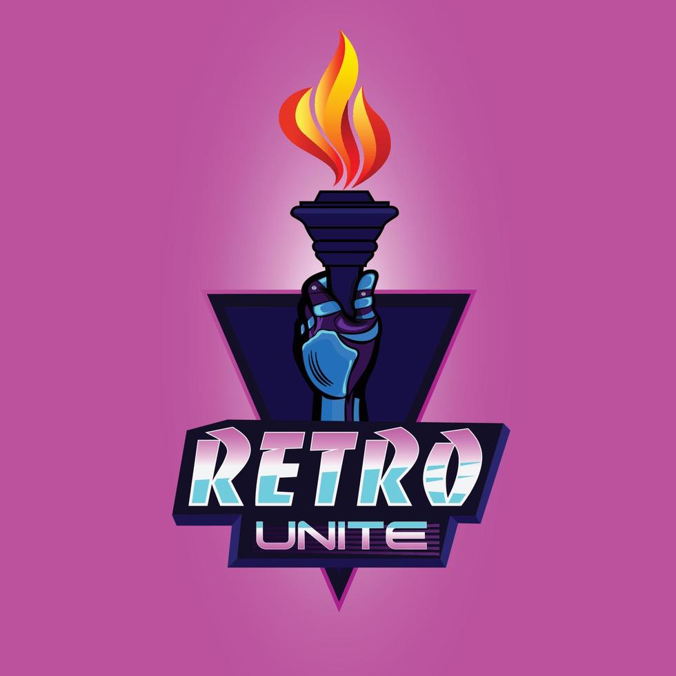 Retro-eSport-Gaming-Logo vektor
