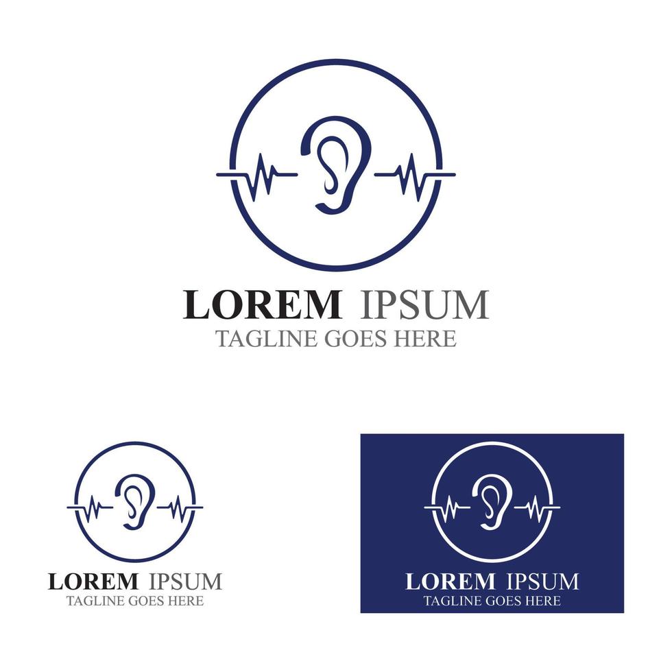 Hörsinn Ohr Symbol Logo Vektor Design Vorlage Illustration