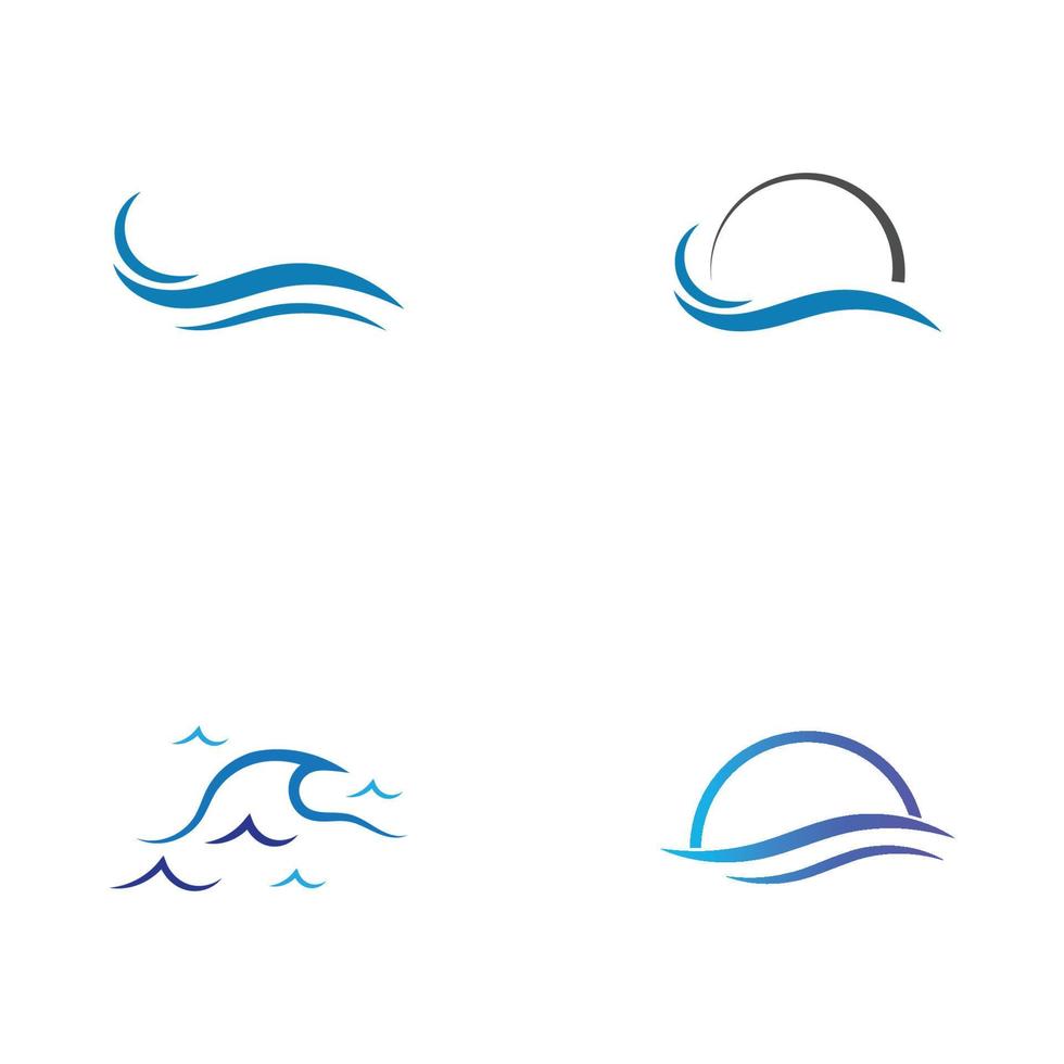 Welle Wasser Strand blaues Wasser Logo vektor