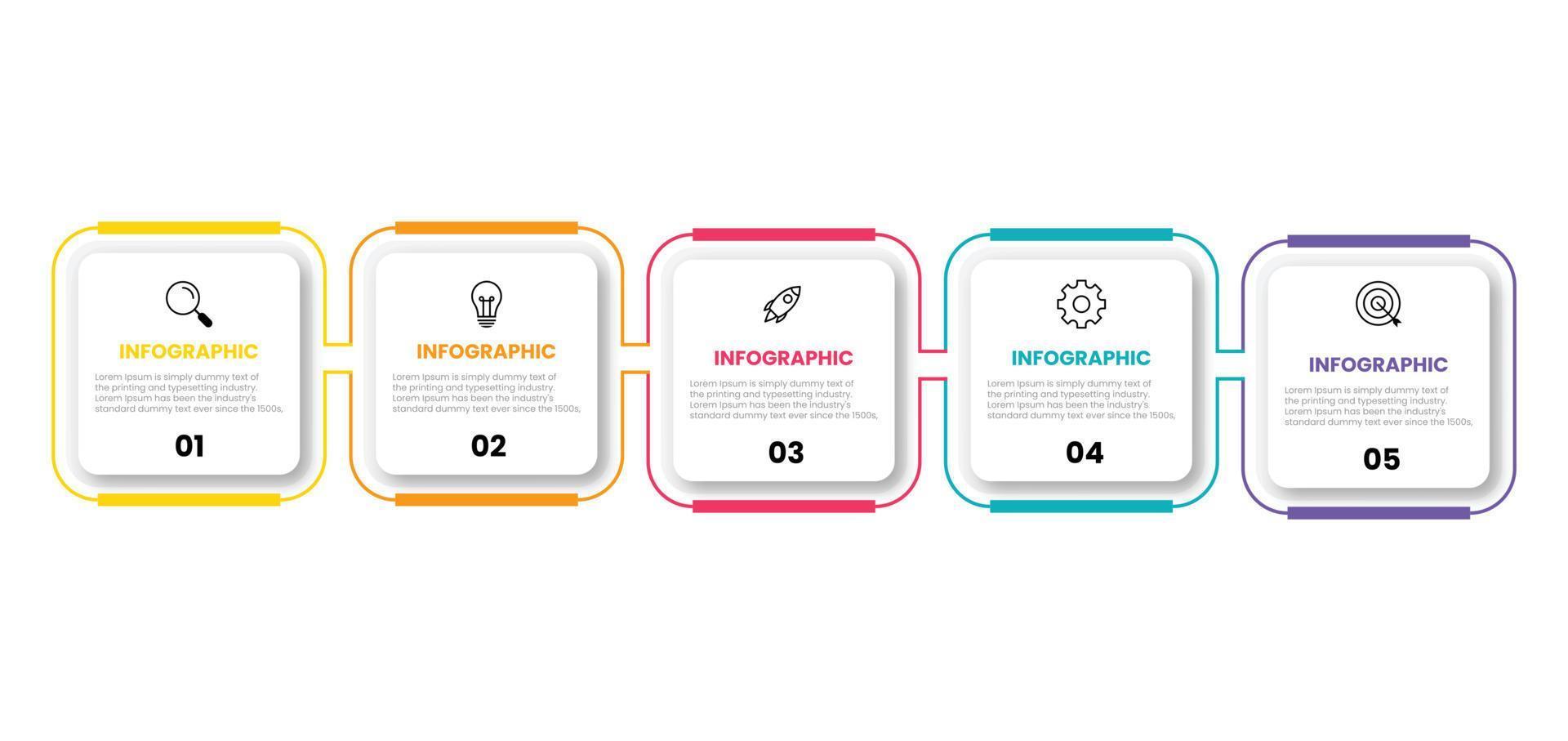 Infografik-Vorlage für Präsentationsunternehmen mit 5 Optionen. Vektor-Illustration. vektor