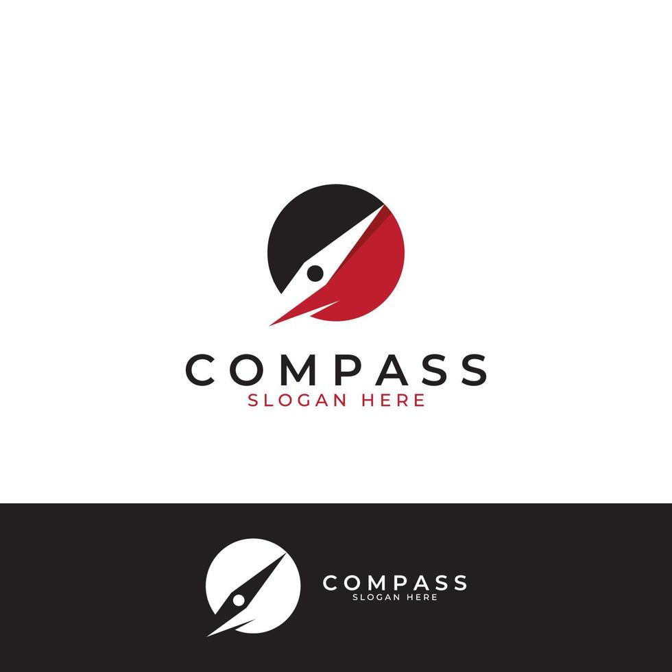 kompasslogotyp, riktningsguide eller pandom. kompass logotyp ikon vektor illustration mall.