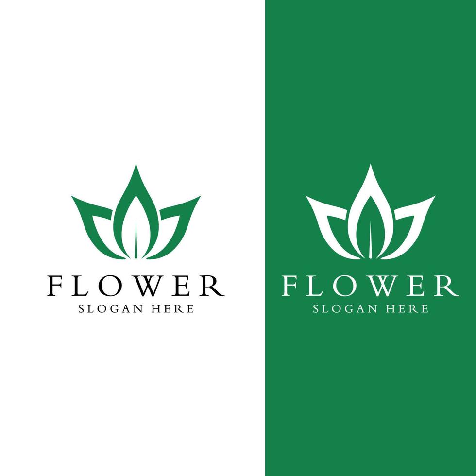 Logos von Blumen, Rosen, Lotusblumen und anderen Blumenarten. indem Sie das Designkonzept einer Vektorillustrationsvorlage verwenden. vektor