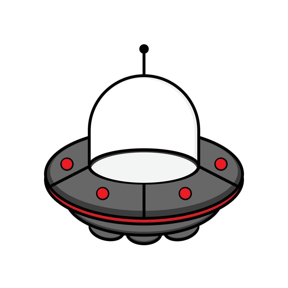 vektor illustration av leksak UFO med flygande lampor tecknad serie stil