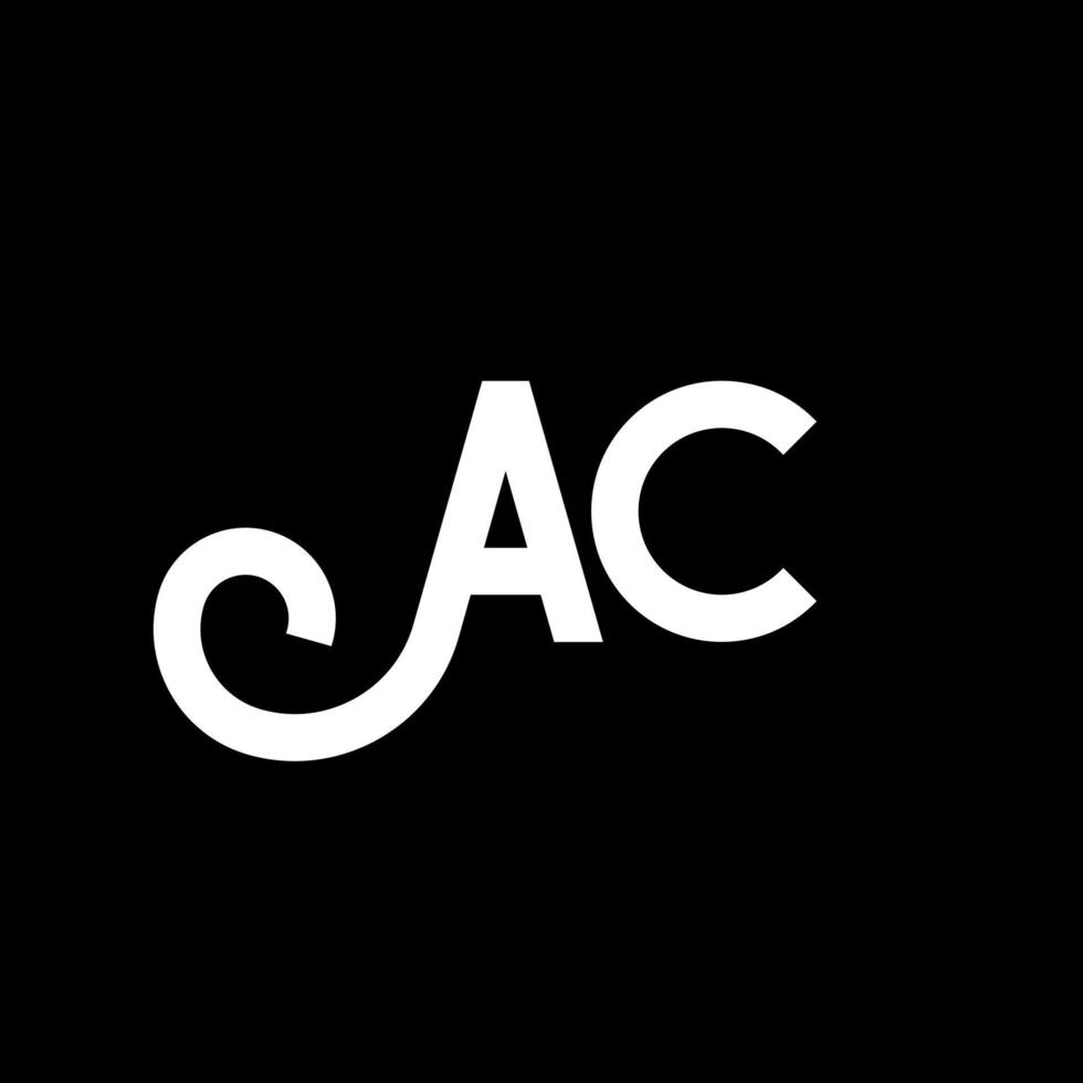 ac-Buchstaben-Logo-Design auf schwarzem Hintergrund. ac kreative Initialen schreiben Logo-Konzept. AC-Icon-Design. ac-Icon-Design mit weißen Buchstaben auf schwarzem Hintergrund. ac vektor