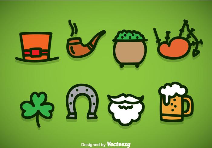 St. Patricks Day Element Icons Vektor