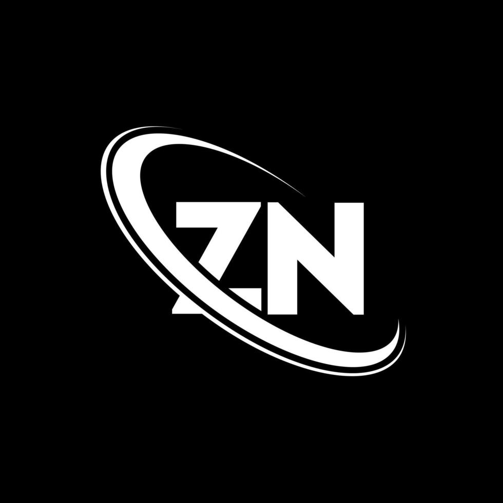 zn-Logo. zn-design. weißer zn-buchstabe. zn-Buchstaben-Logo-Design. Anfangsbuchstabe zn verknüpfter Kreis Monogramm-Logo in Großbuchstaben. vektor