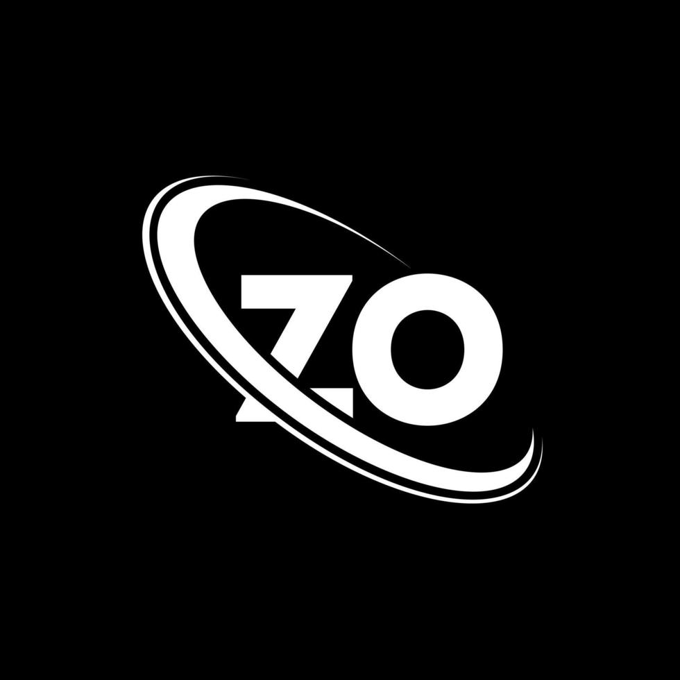 zo-Logo. Zo-Design. weißer zo-buchstabe. zo-Buchstaben-Logo-Design. Anfangsbuchstabe zo verknüpfter Kreis Monogramm-Logo in Großbuchstaben. vektor