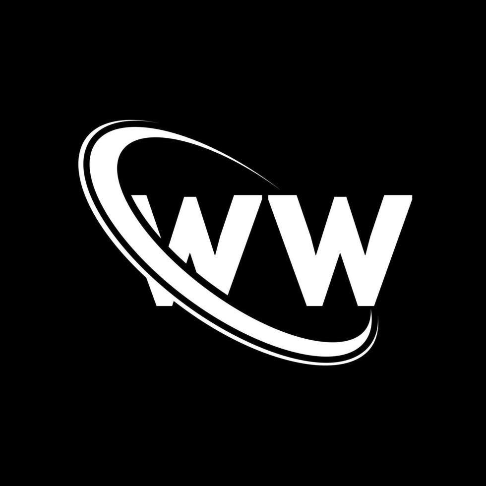 ww-Logo. ww-Design. weißer ww-buchstabe. ww-Buchstaben-Logo-Design. Anfangsbuchstabe ww verknüpfter Kreis Monogramm-Logo in Großbuchstaben. vektor