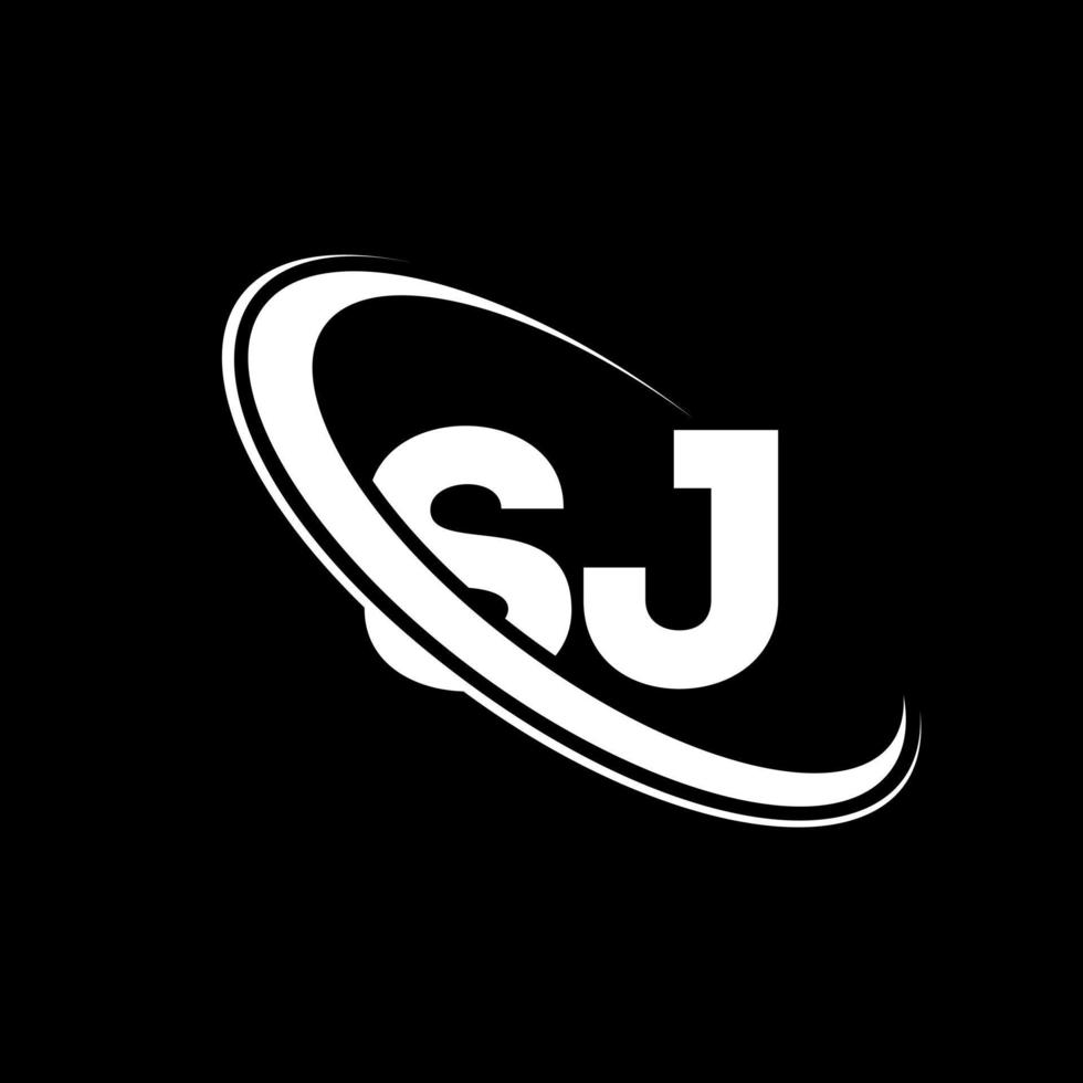 sj-Logo. sj-Design. weißer sj-buchstabe. sj-Buchstaben-Logo-Design. Anfangsbuchstabe sj verknüpfter Kreis Monogramm-Logo in Großbuchstaben. vektor