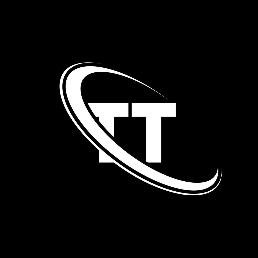 tt logotyp. t t design. vit tt brev. tt brev logotyp design. första brev tt länkad cirkel versal monogram logotyp. vektor