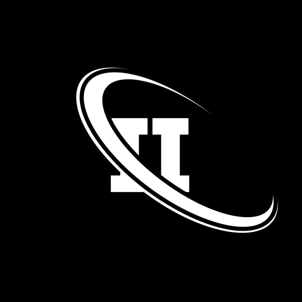 ii-Logo. ii-Design. weißer ii-buchstabe. ii-Buchstaben-Logo-Design. anfangsbuchstabe ii verknüpfter kreis monogramm-logo in großbuchstaben. vektor