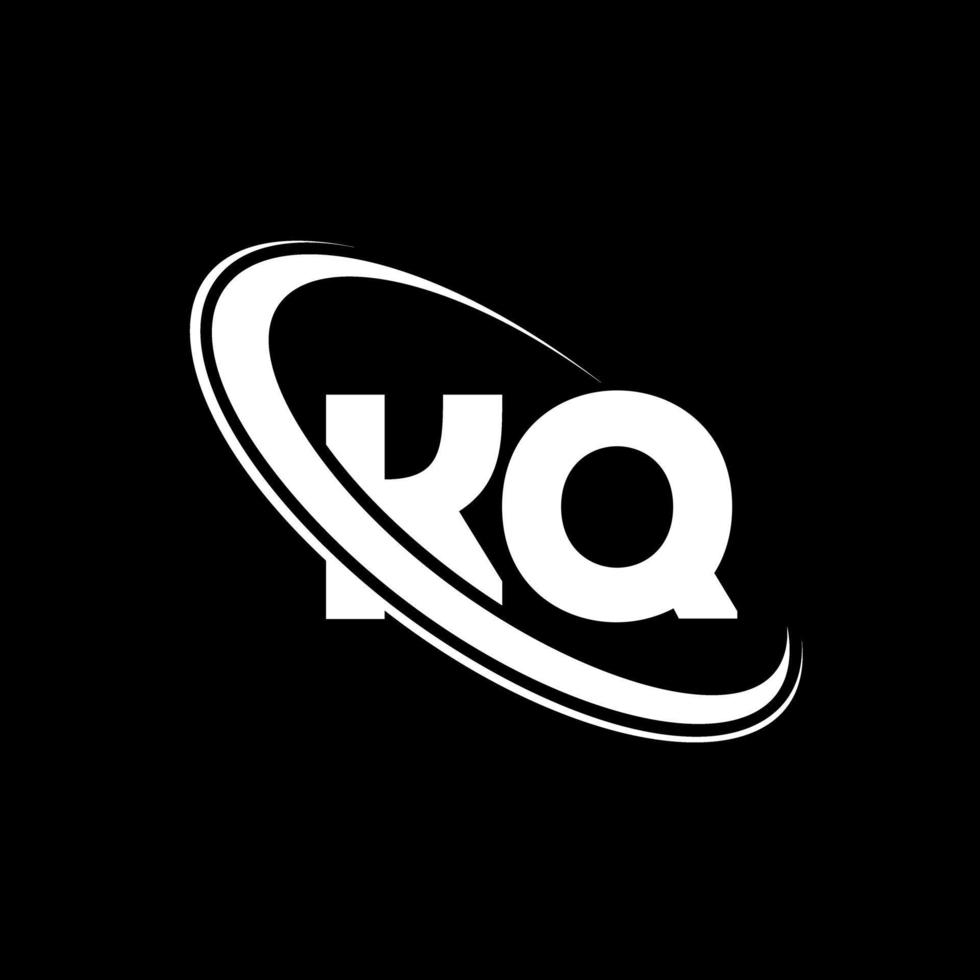 kq-Logo. kq-Design. weißer kq-buchstabe. kq-Buchstaben-Logo-Design. Anfangsbuchstabe kq verknüpfter Kreis Monogramm-Logo in Großbuchstaben. vektor