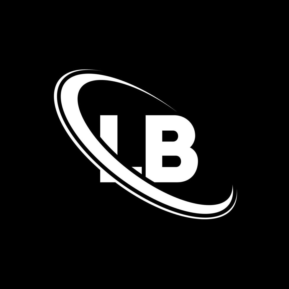 lb logotyp. l b design. vit lb brev. lb brev logotyp design. första brev lb länkad cirkel versal monogram logotyp. vektor