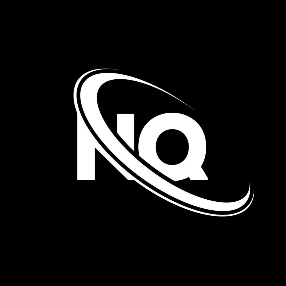 nq logotyp. n q design. vit nq brev. nq brev logotyp design. första brev nq länkad cirkel versal monogram logotyp. vektor