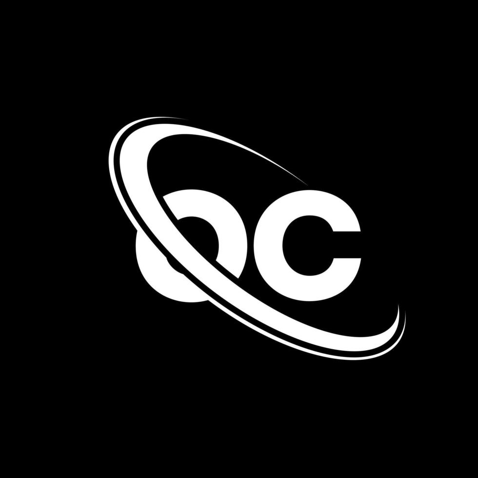 oc-Logo. oc-Design. weißer oc-buchstabe. oc-Brief-Logo-Design. Anfangsbuchstabe oc verknüpfter Kreis Monogramm-Logo in Großbuchstaben. vektor