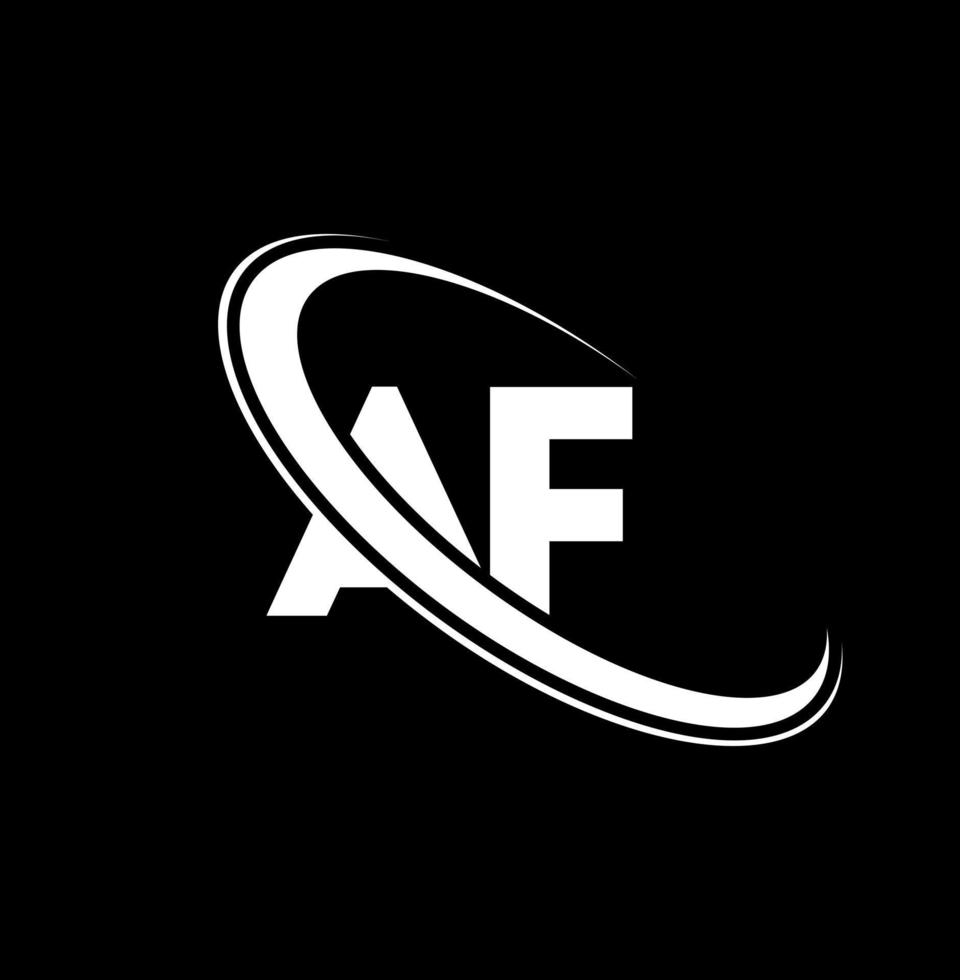 af-Logo. af-Design. weißer f-buchstabe. af-Buchstaben-Logo-Design. Anfangsbuchstabe af verknüpfter Kreis Monogramm-Logo in Großbuchstaben. vektor