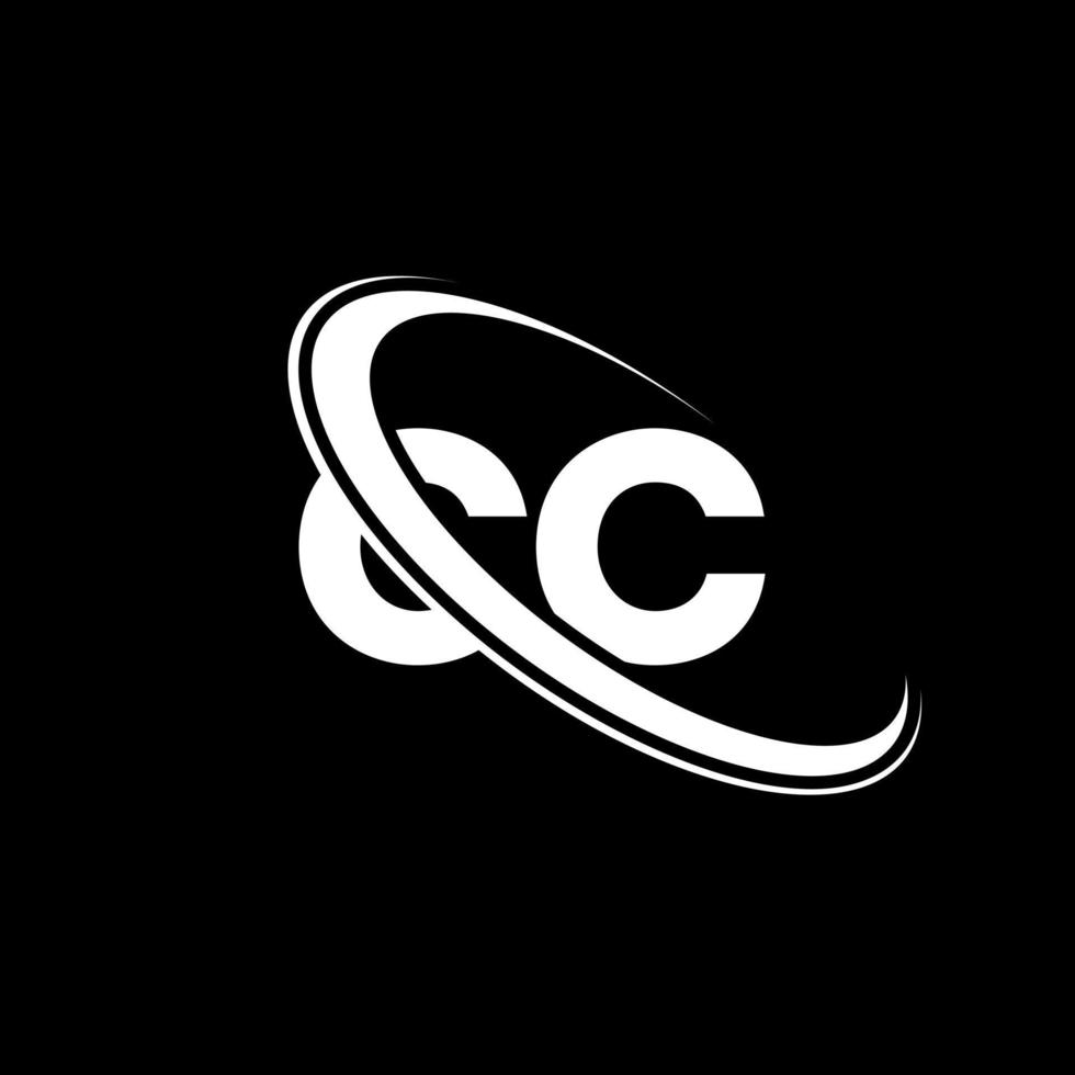 cc-Logo. cc-Design. weißer cc-buchstabe. cc-Brief-Logo-Design. Anfangsbuchstabe cc verknüpfter Kreis Monogramm-Logo in Großbuchstaben. vektor