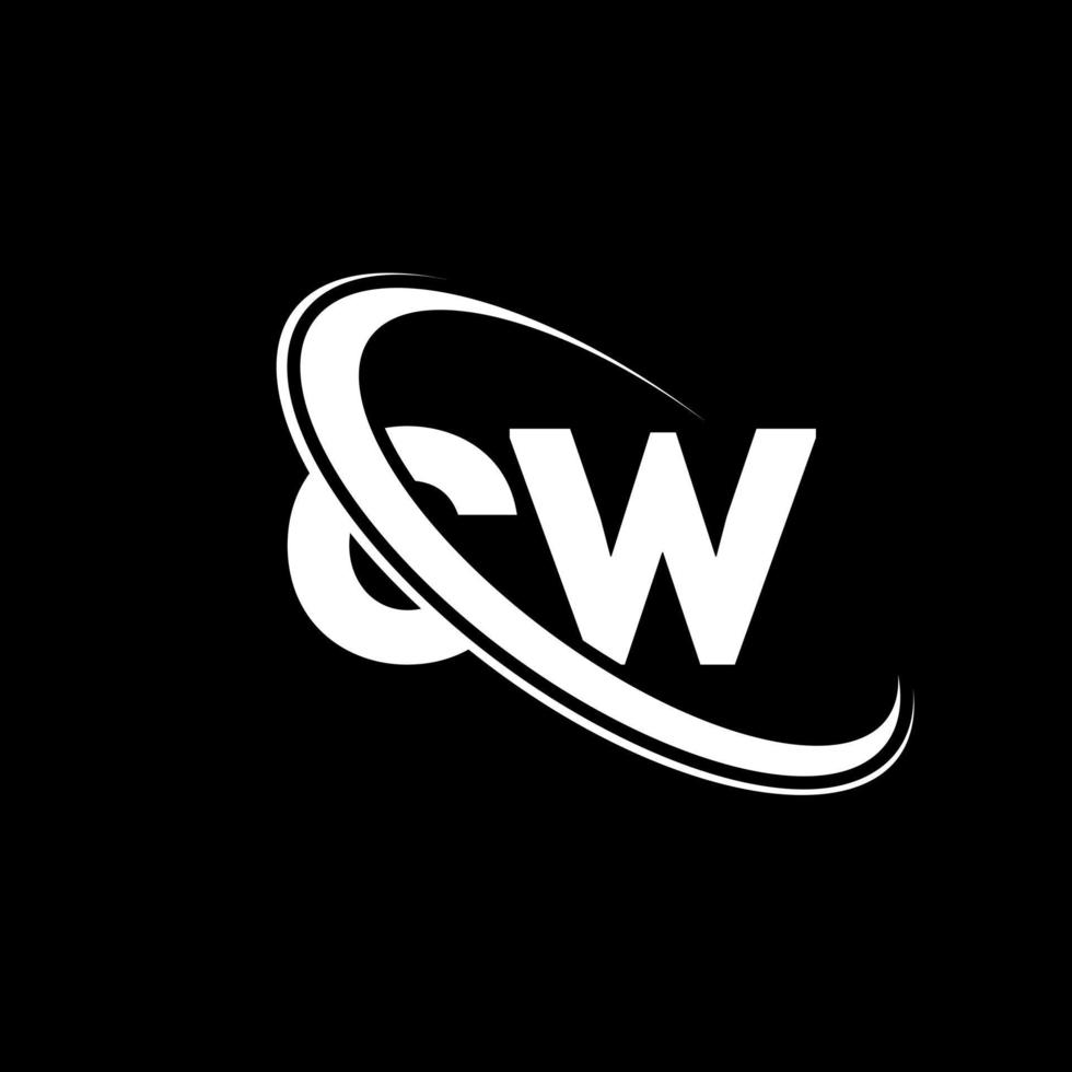 cw-Logo. cw-Design. weißer cw-buchstabe. cw-Buchstaben-Logo-Design. Anfangsbuchstabe cw verknüpfter Kreis Monogramm-Logo in Großbuchstaben. vektor