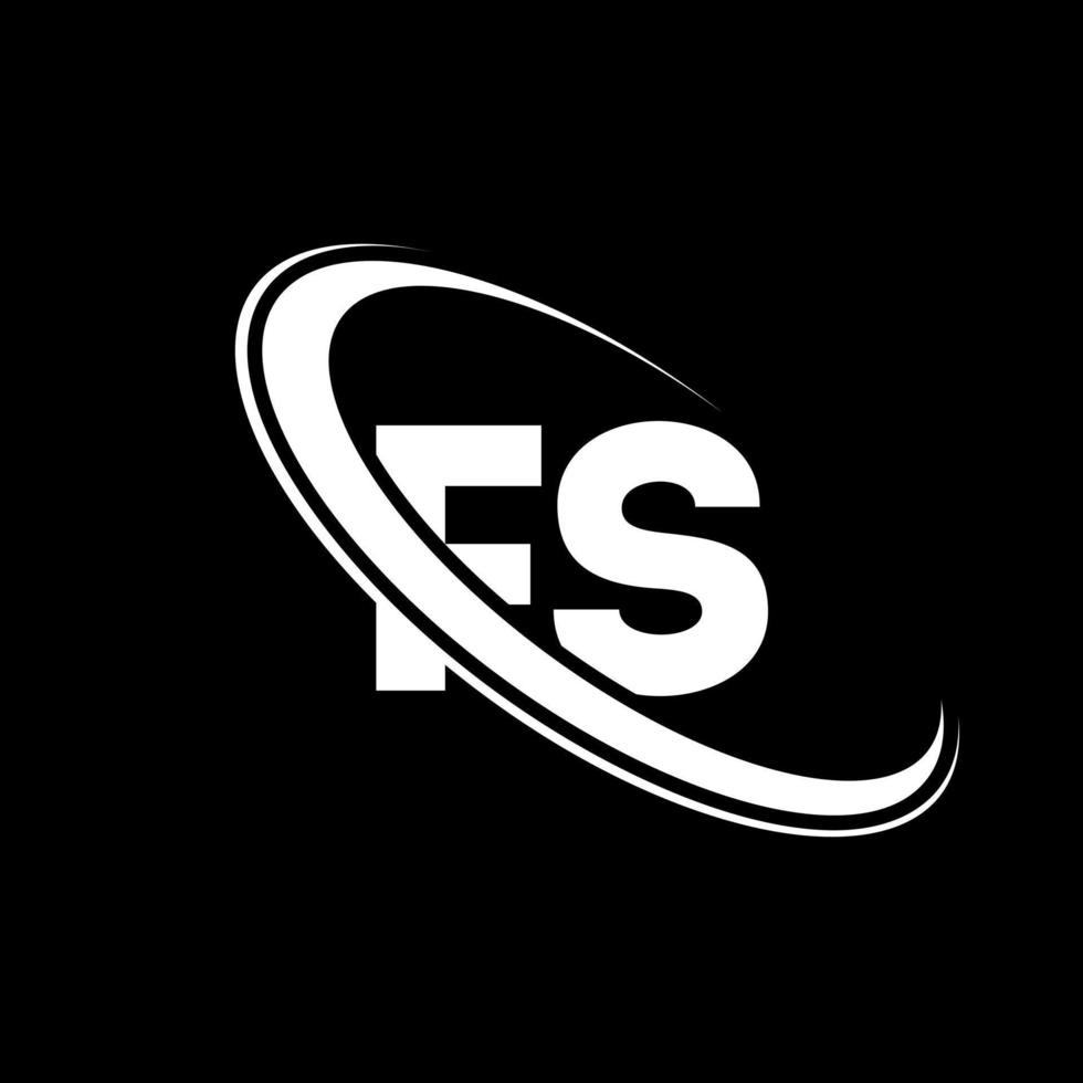 fs logotyp. f s design. vit fs brev. fs brev logotyp design. första brev fs länkad cirkel versal monogram logotyp. vektor