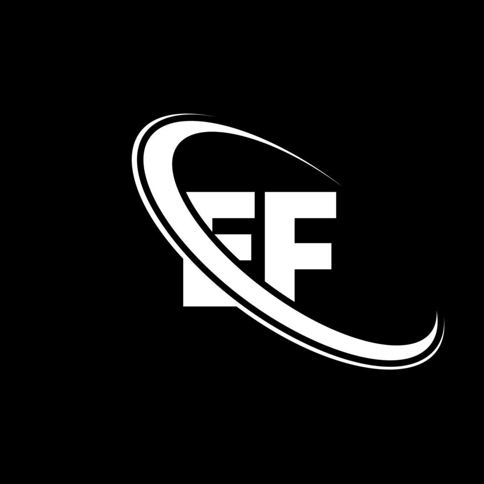 ef logotyp. e f design. vit ef brev. ef brev logotyp design. första brev ef länkad cirkel versal monogram logotyp. vektor