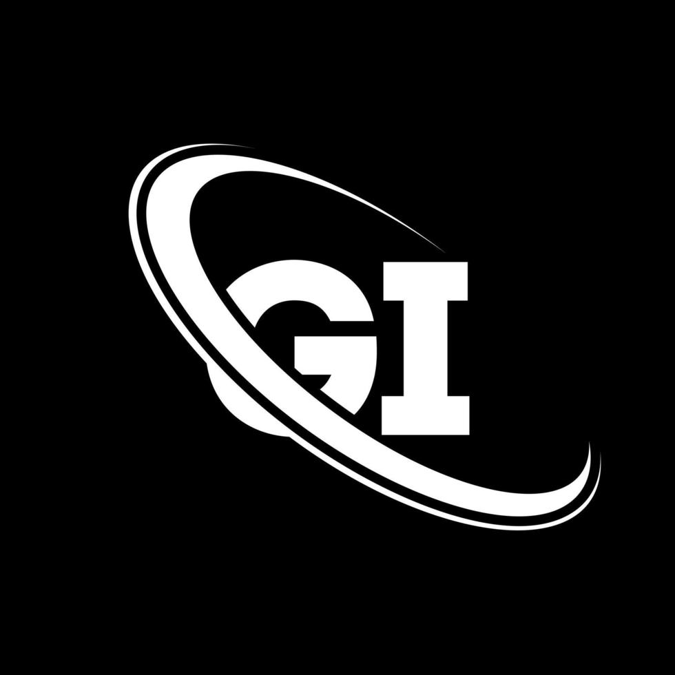 Gi-Logo. Gi-Design. weißer Gi-Brief. gi-Buchstaben-Logo-Design. Anfangsbuchstabe gi verknüpfter Kreis Monogramm-Logo in Großbuchstaben. vektor