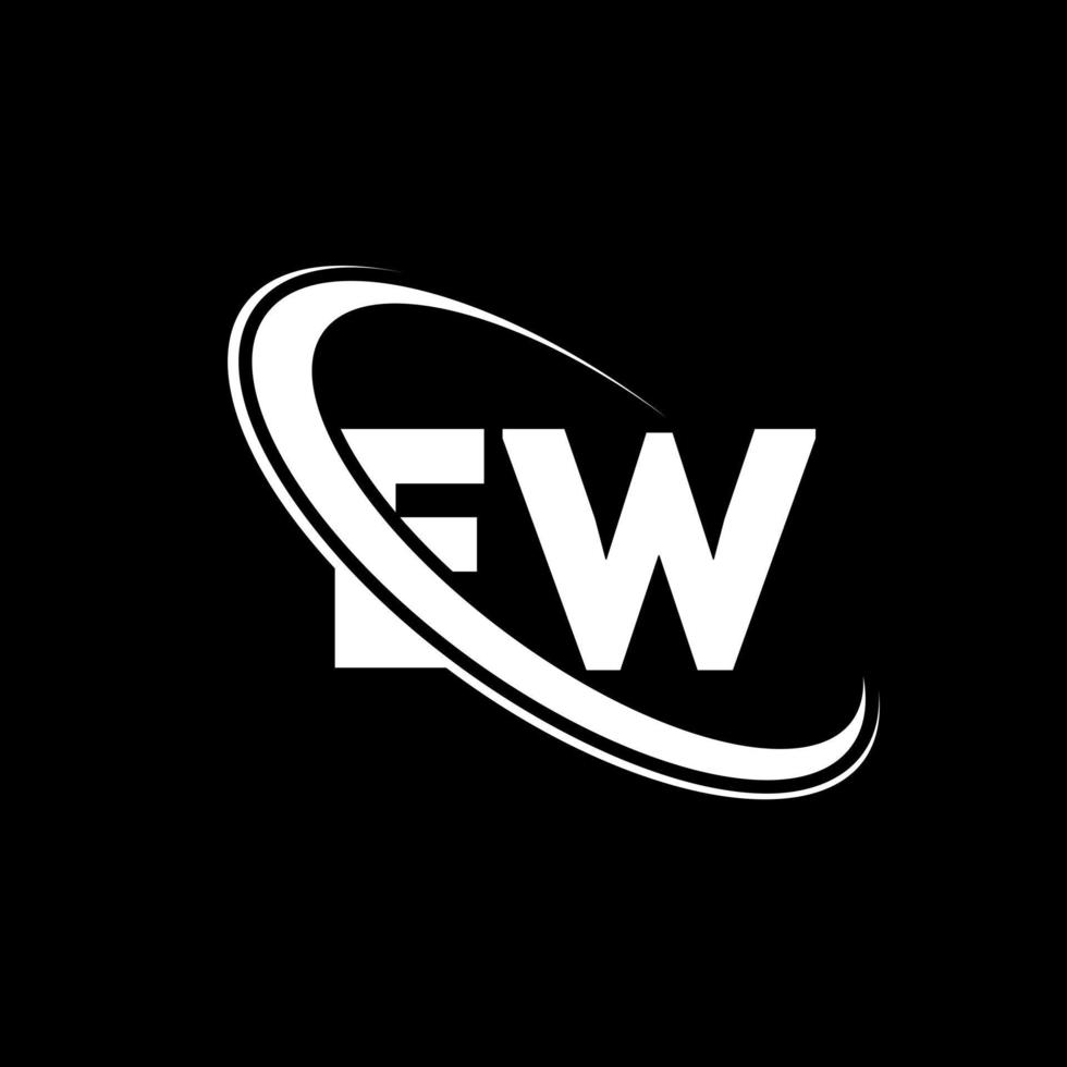 Neues Logo. Neues Design. weißer ew-buchstabe. ew-Buchstaben-Logo-Design. Anfangsbuchstabe ew verknüpfter Kreis Monogramm-Logo in Großbuchstaben. vektor