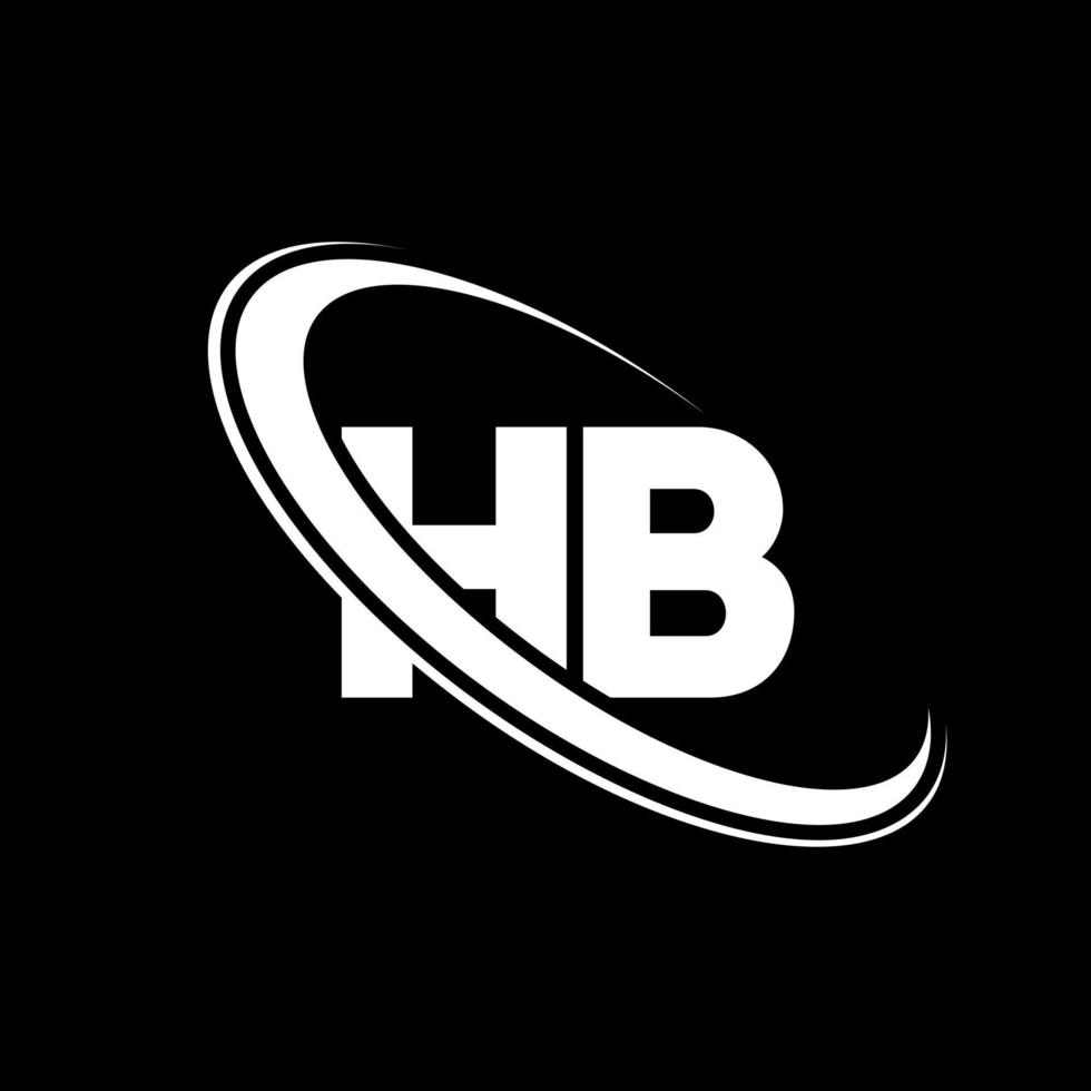 hb logotyp. h b design. vit hb brev. hb brev logotyp design. första brev hb länkad cirkel versal monogram logotyp. vektor