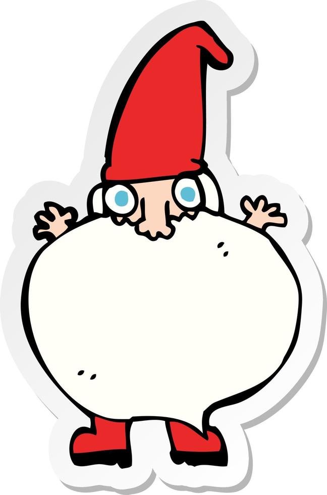 Aufkleber eines kleinen Cartoon-Weihnachtsmanns vektor