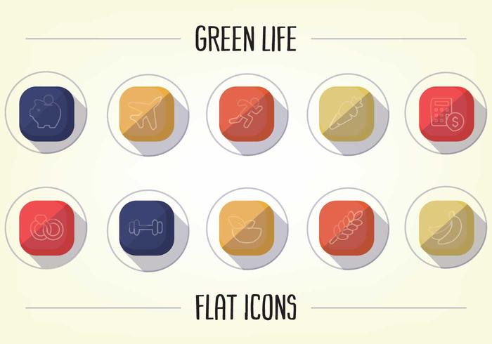 Free Healthy Lifestyle Flach Icons Vektor