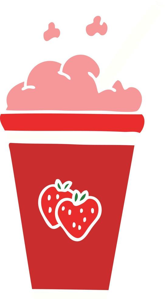 skurriler, handgezeichneter Cartoon-Erdbeer-Milchshake vektor