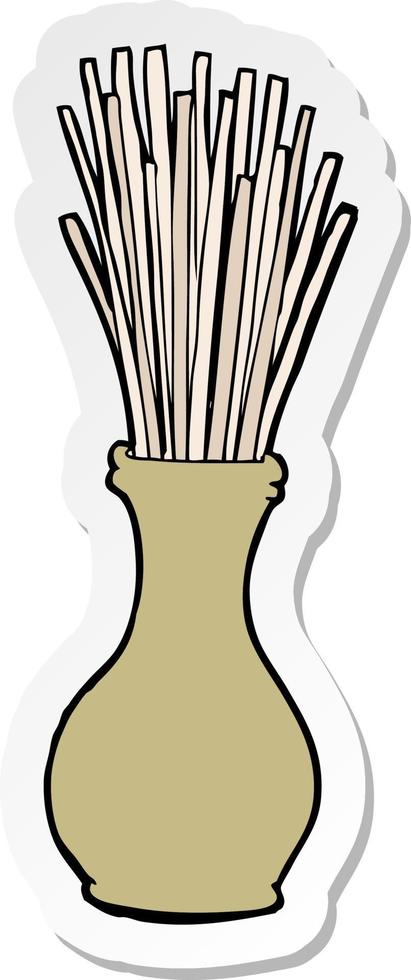 Aufkleber eines Zeichentrickfilms Schilf in einer Vase vektor