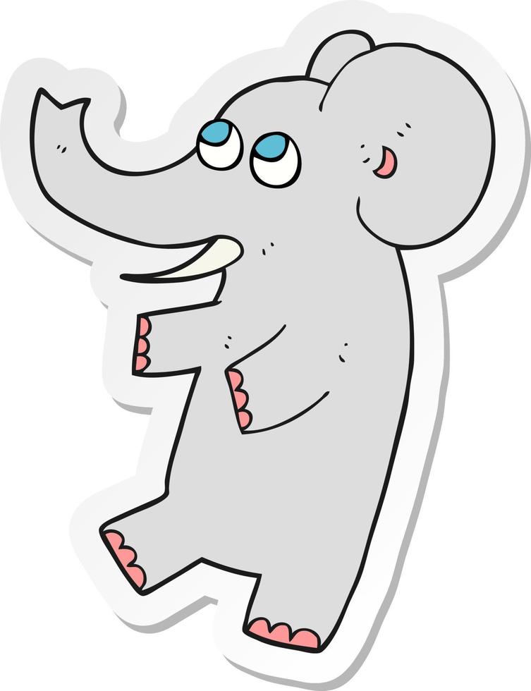 klistermärke av en tecknad serie söt elefant vektor