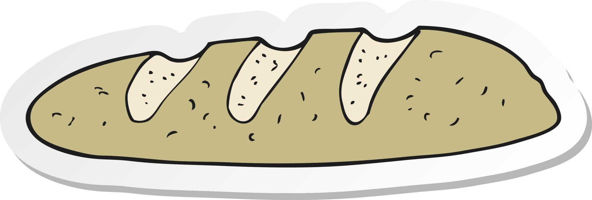 klistermärke av en tecknad brödlimpa vektor