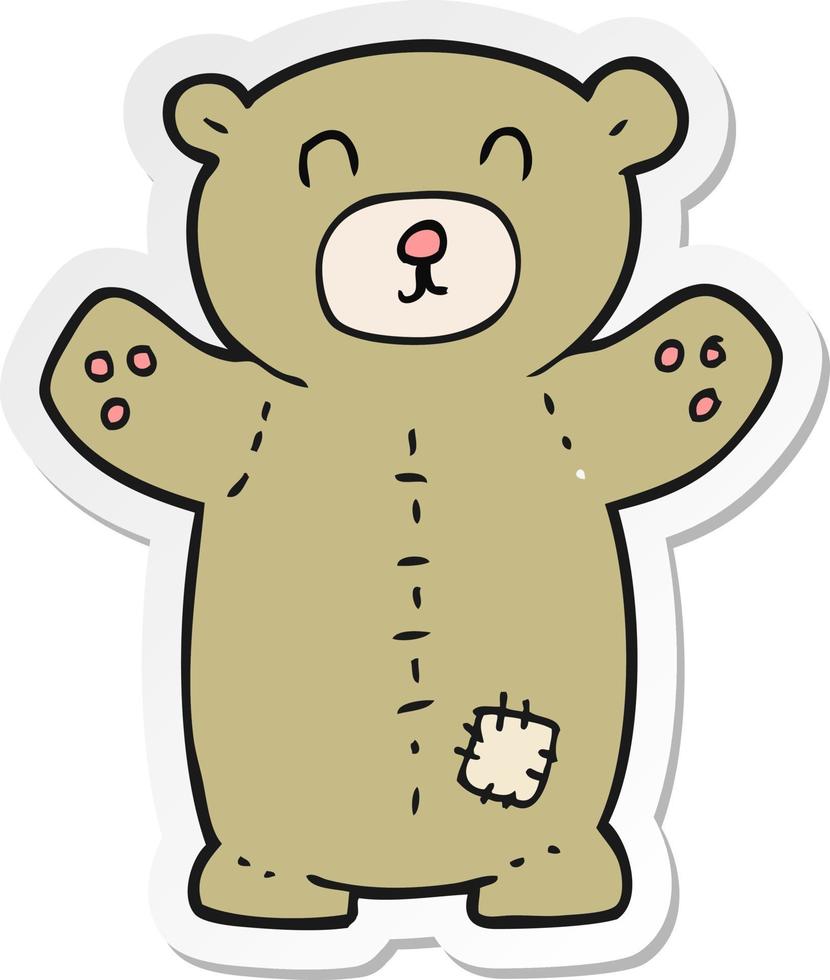 Aufkleber eines Cartoon-Teddybären vektor