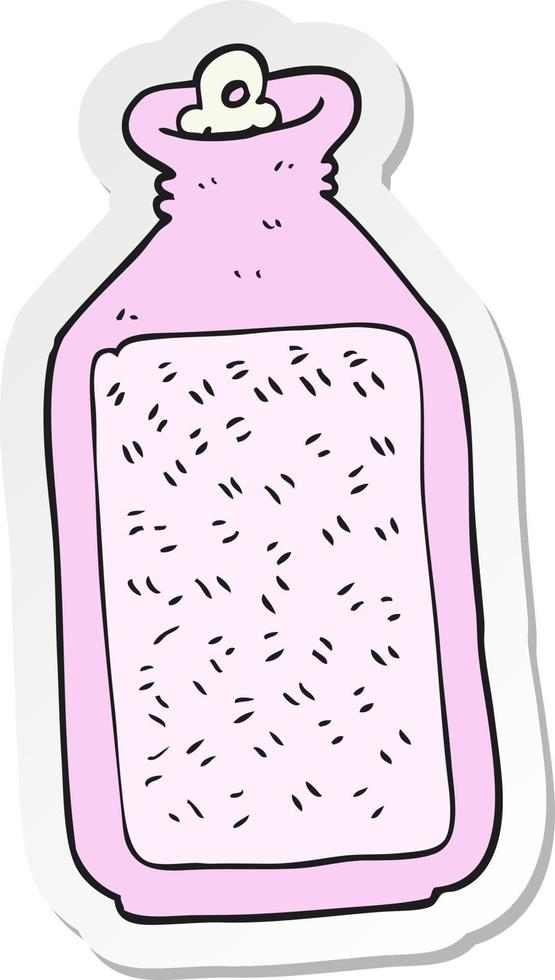 klistermärke av en tecknad serie varm vatten flaska vektor
