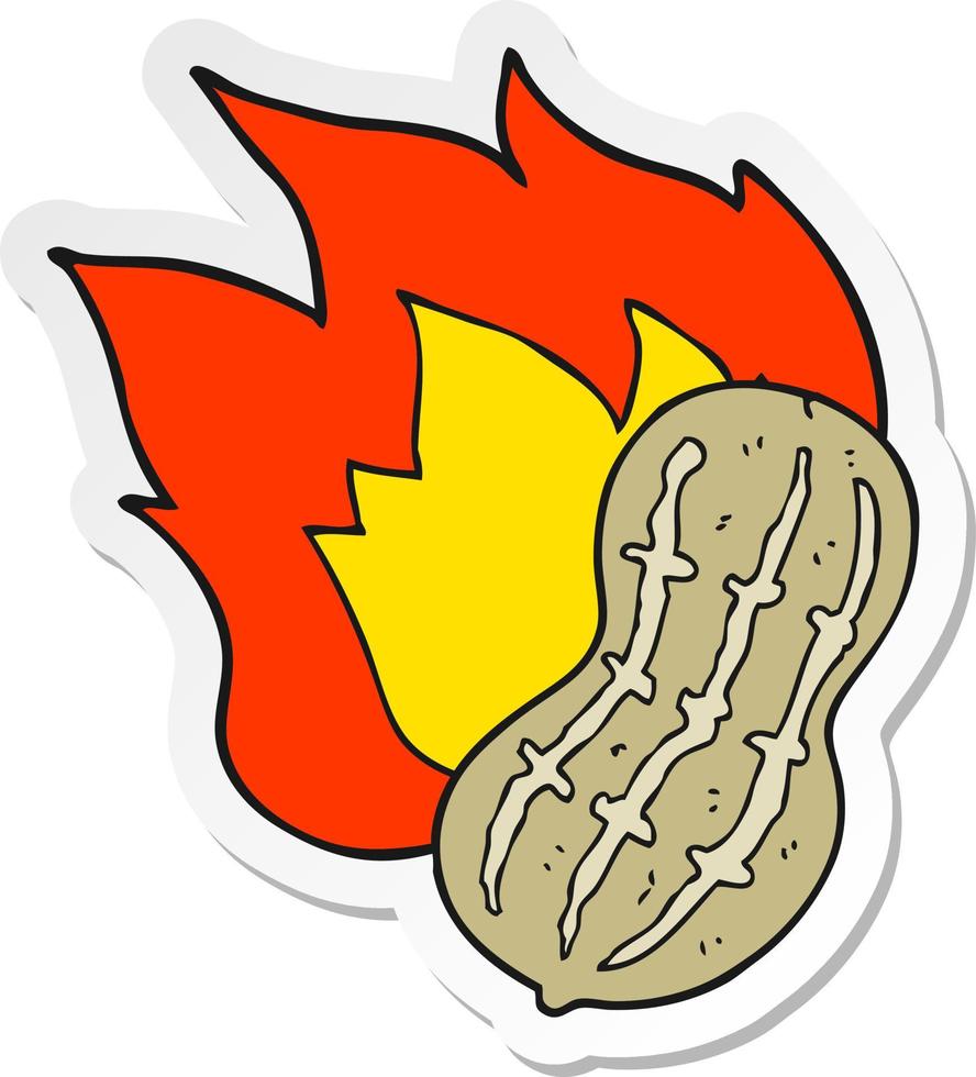 Aufkleber eines Cartoons, der Erdnuss kocht vektor