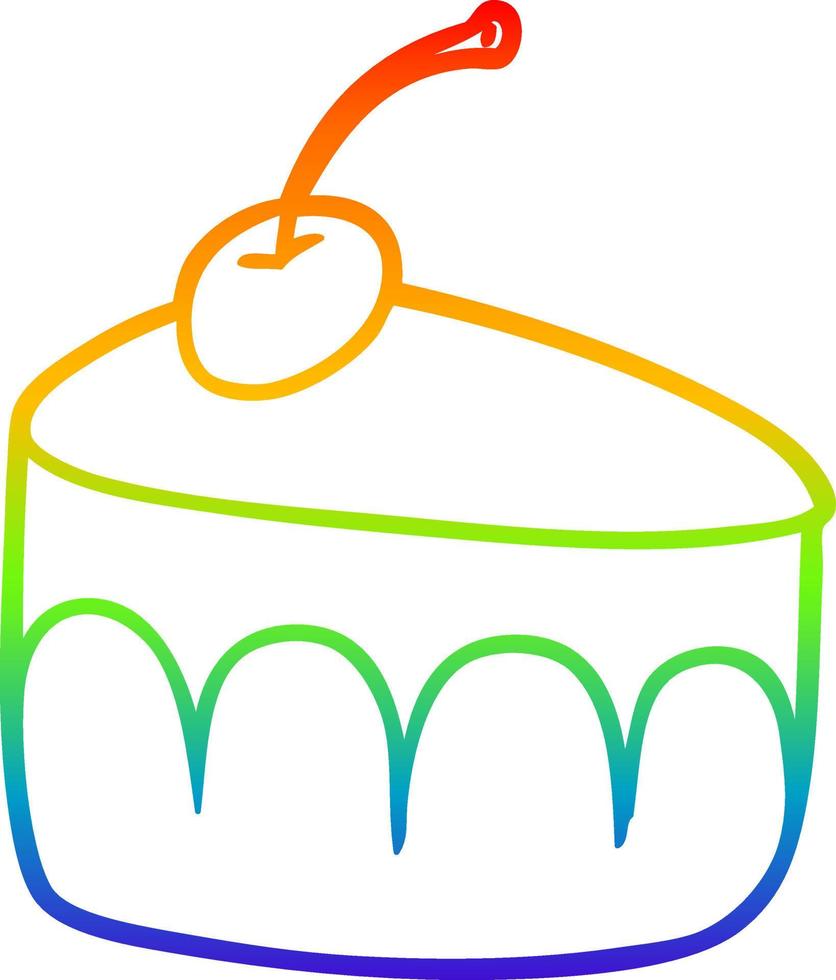 Regenbogengradientenlinie, die leckeres Dessert zeichnet vektor