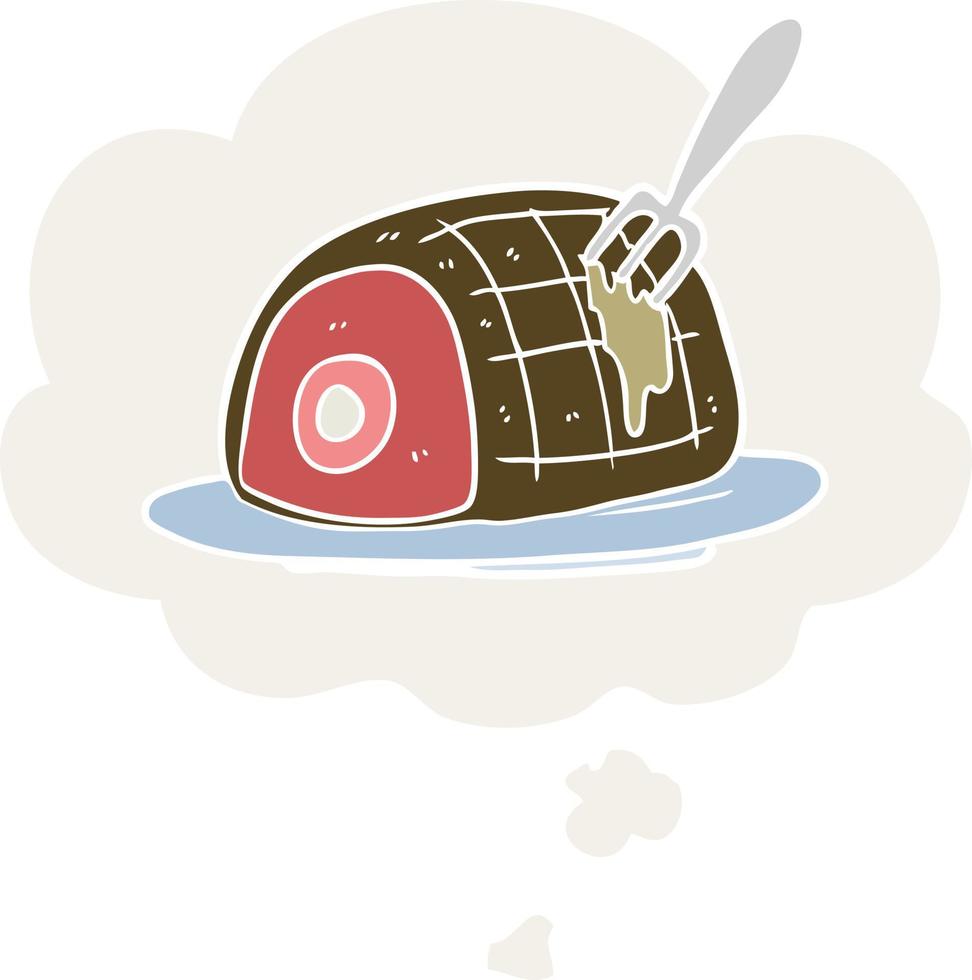 tecknad serie kokta nötkött och trodde bubbla i retro stil vektor