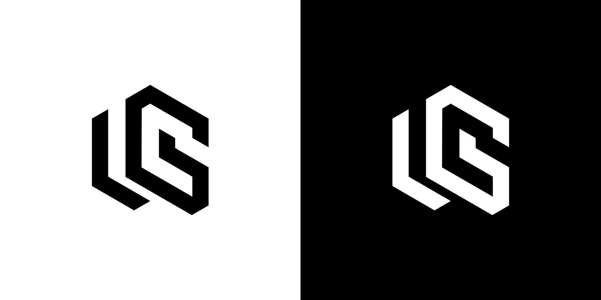 första lg brev logotyp design polygon monogram ikon vektor mall.lc logotyp