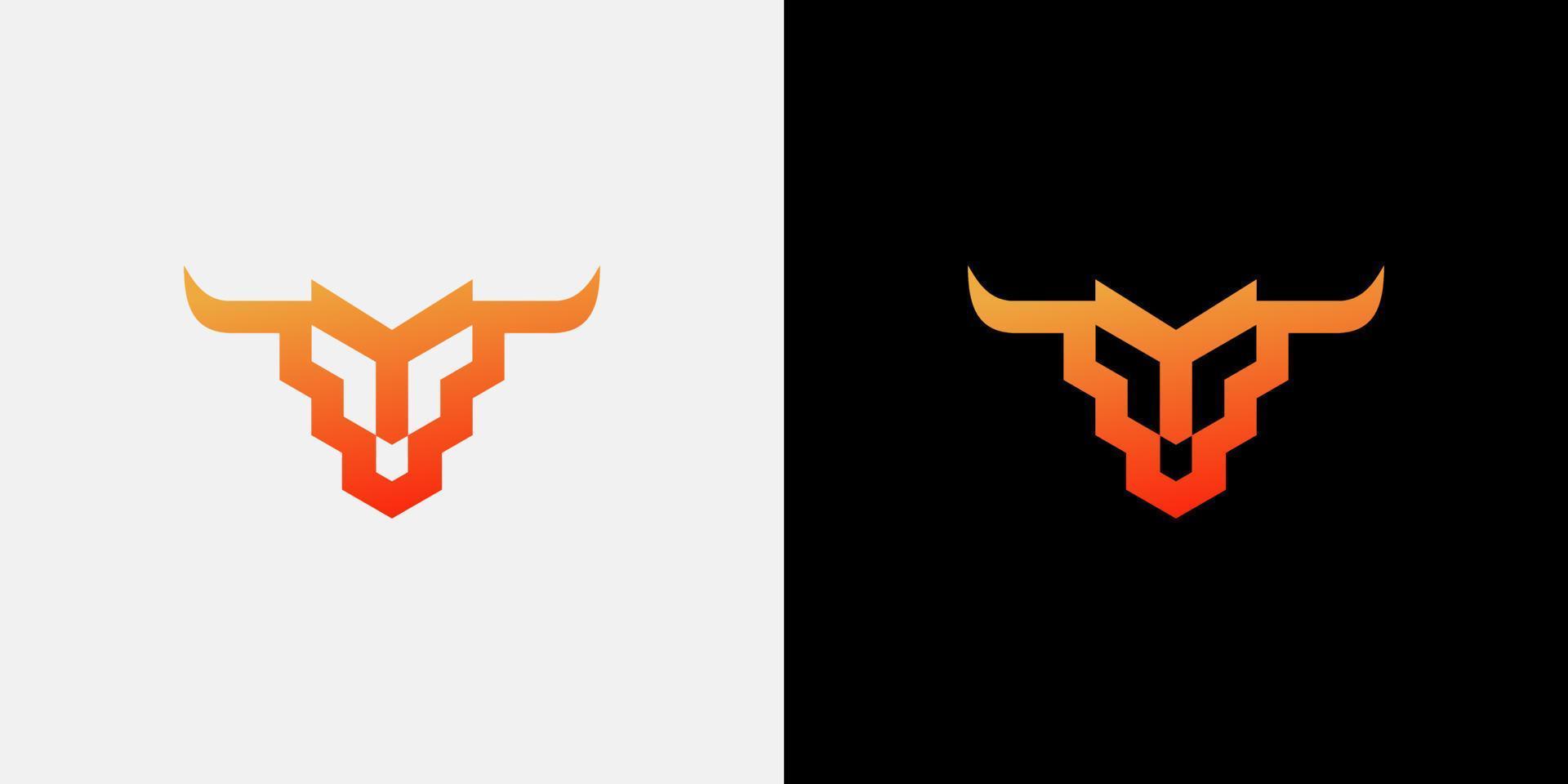 Head Bull Logo-Design mit minimalistischem Stil vektor