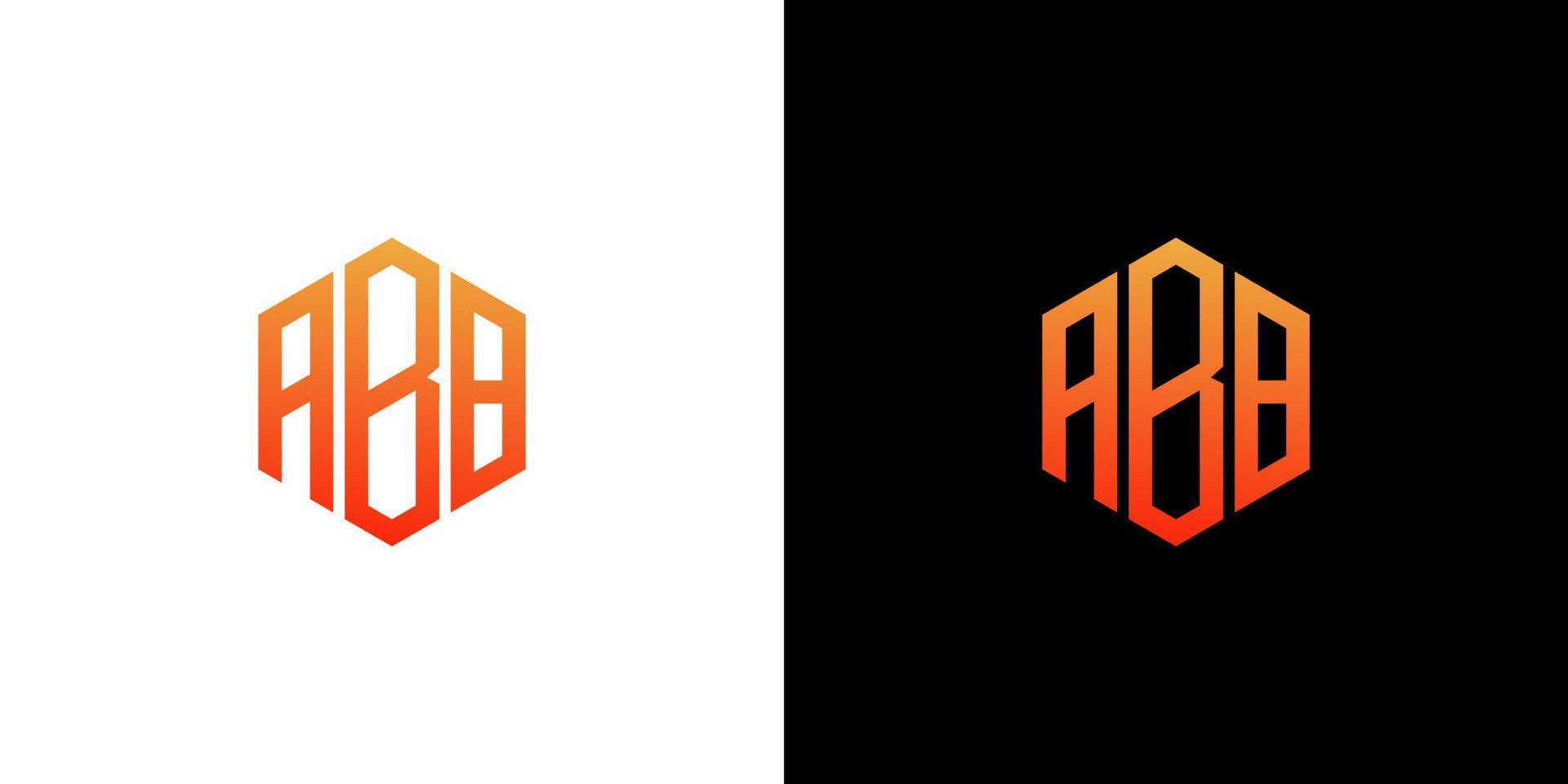 abb brev logotyp design polygon monogram ikon vektor mall