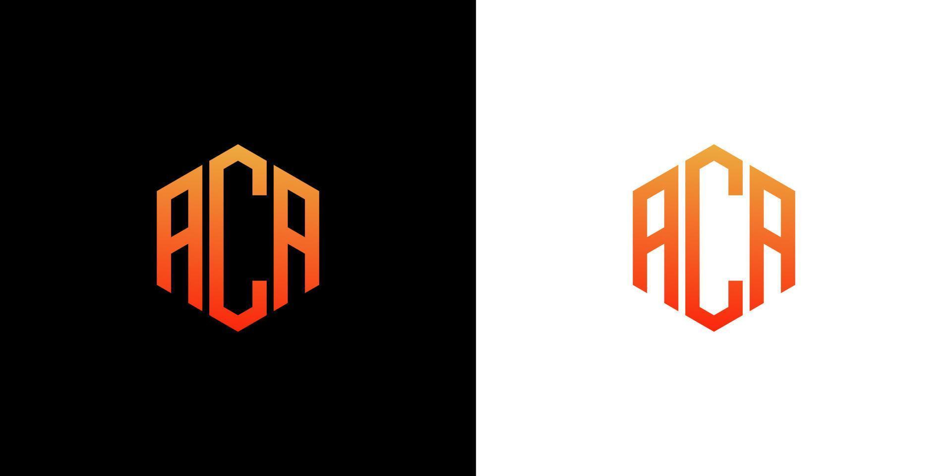 aca brev logotyp design polygon monogram ikon vektor mall